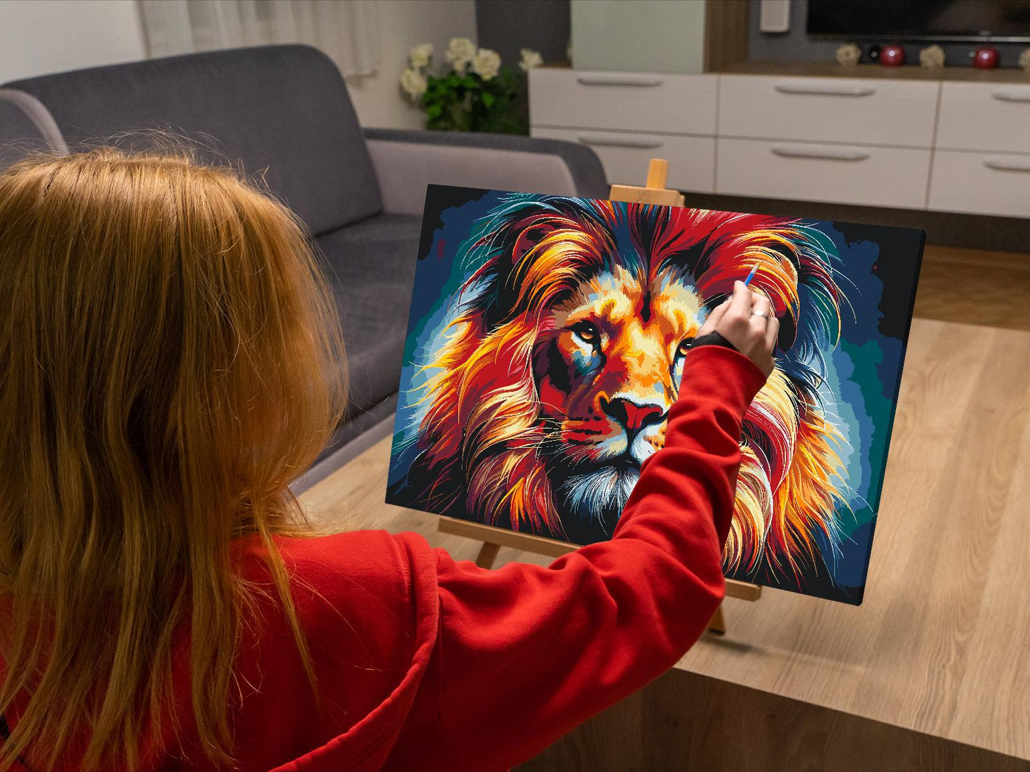 Paint by Numbers - Farverig løve 5