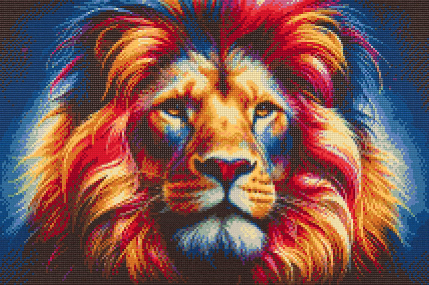 Diamond Painting - Farverig løve 5