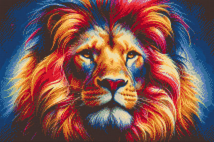 Diamond Painting - Farverig løve 5