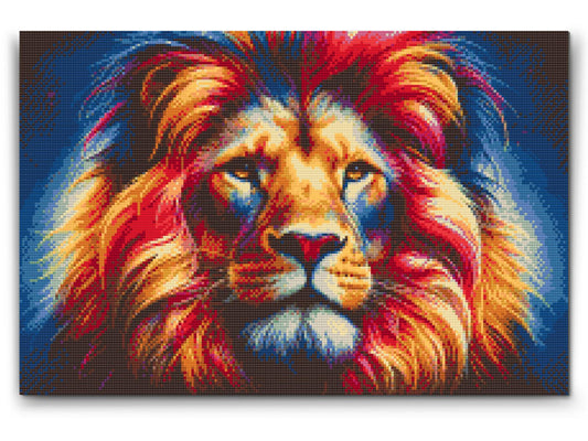 Diamond Painting - Farverig løve 5
