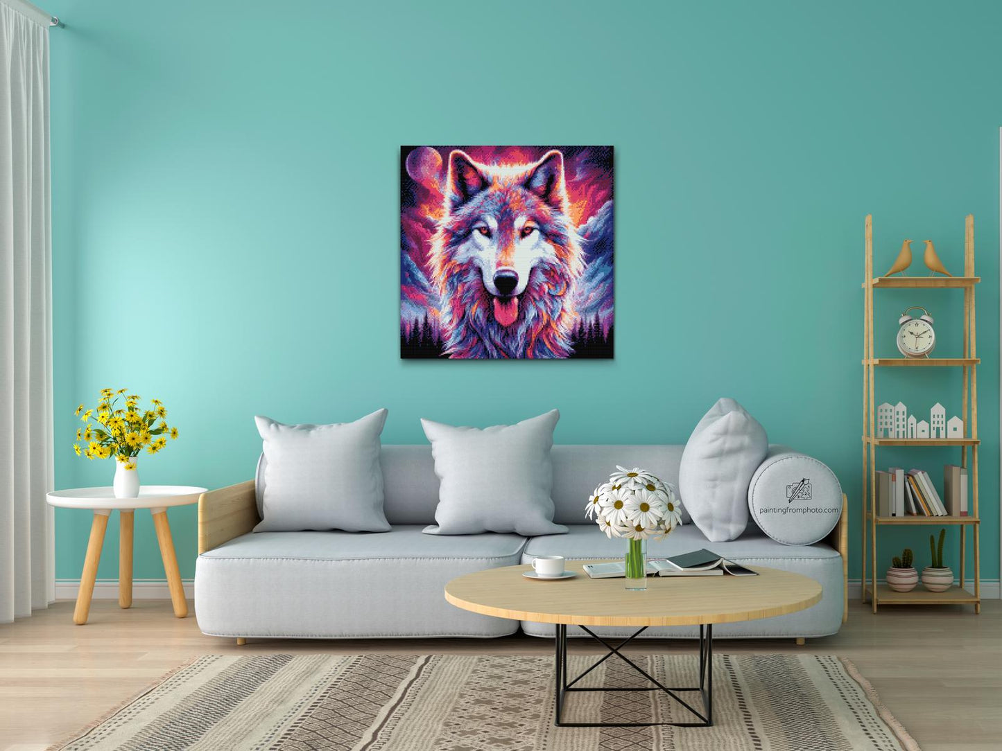 Diamond Painting - Farverig ulv