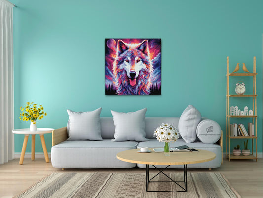 Diamond Painting - Farverig ulv