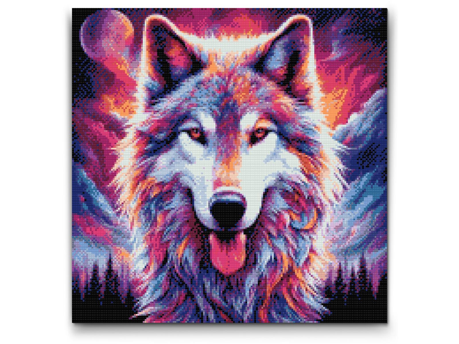 Diamond Painting - Farverig ulv