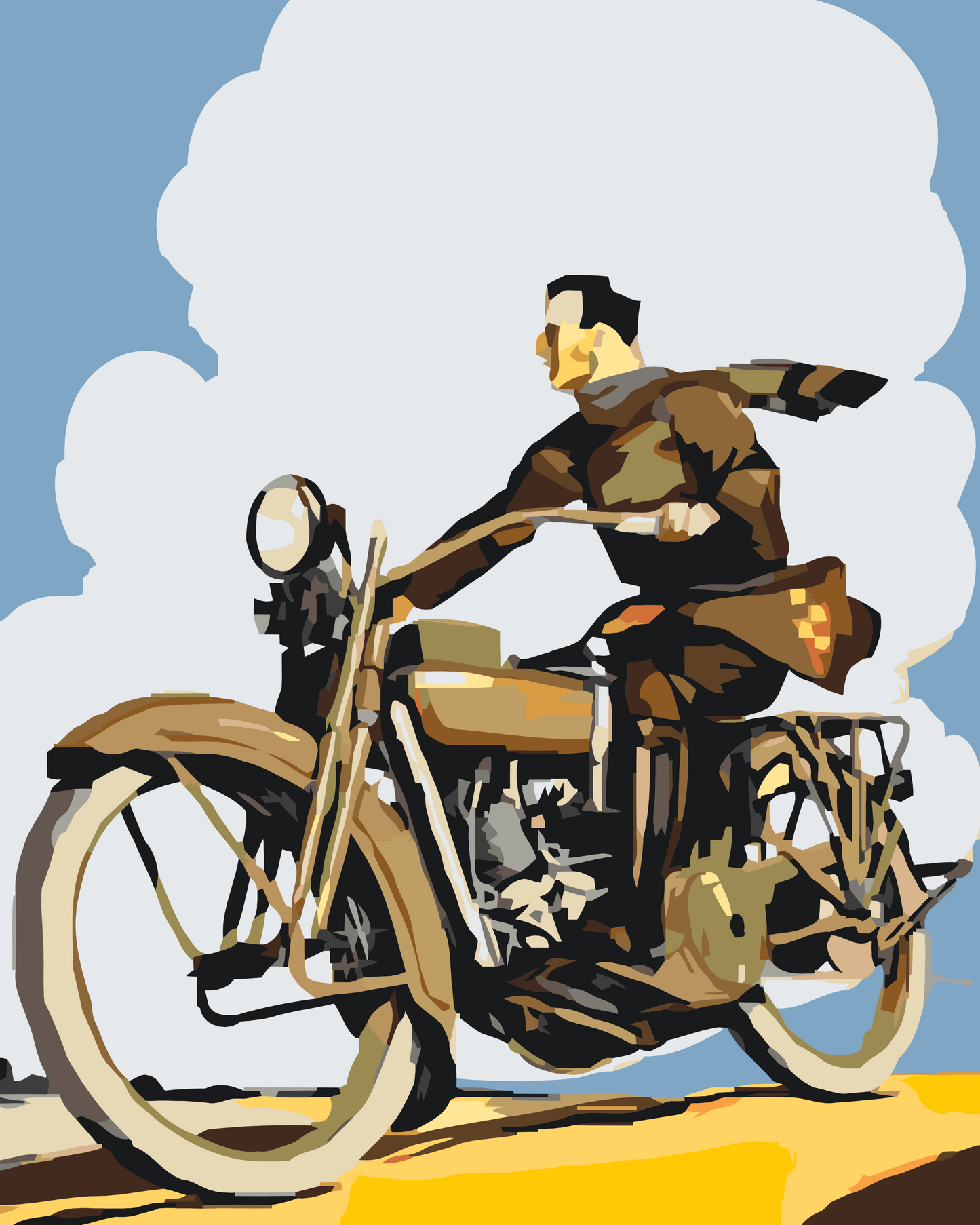 Paint by Numbers - Retro Motorcyklist