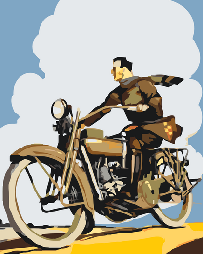 Paint by Numbers - Retro Motorcyklist