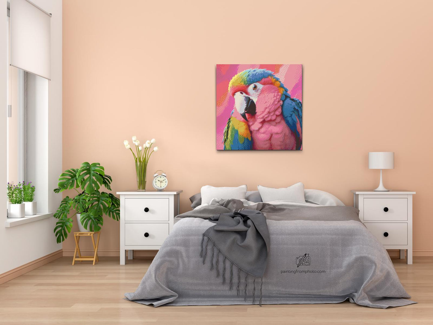 Diamond Painting - Papegøje i nuancer af pink