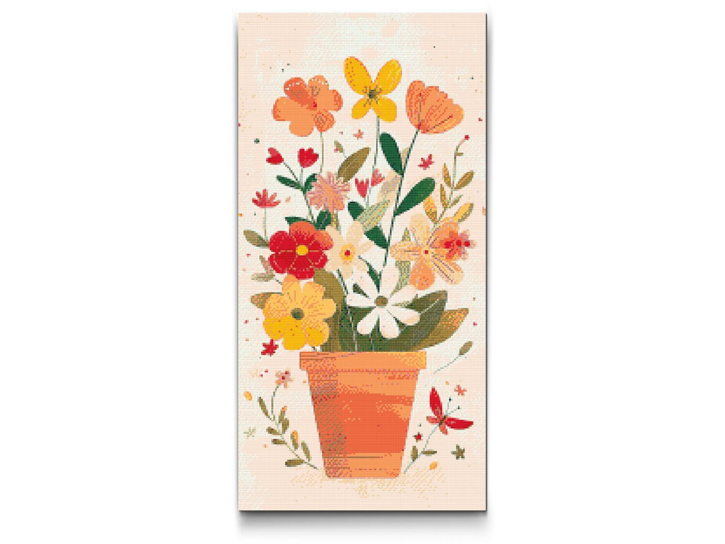 Diamond Painting - Forårsblomster i en potte