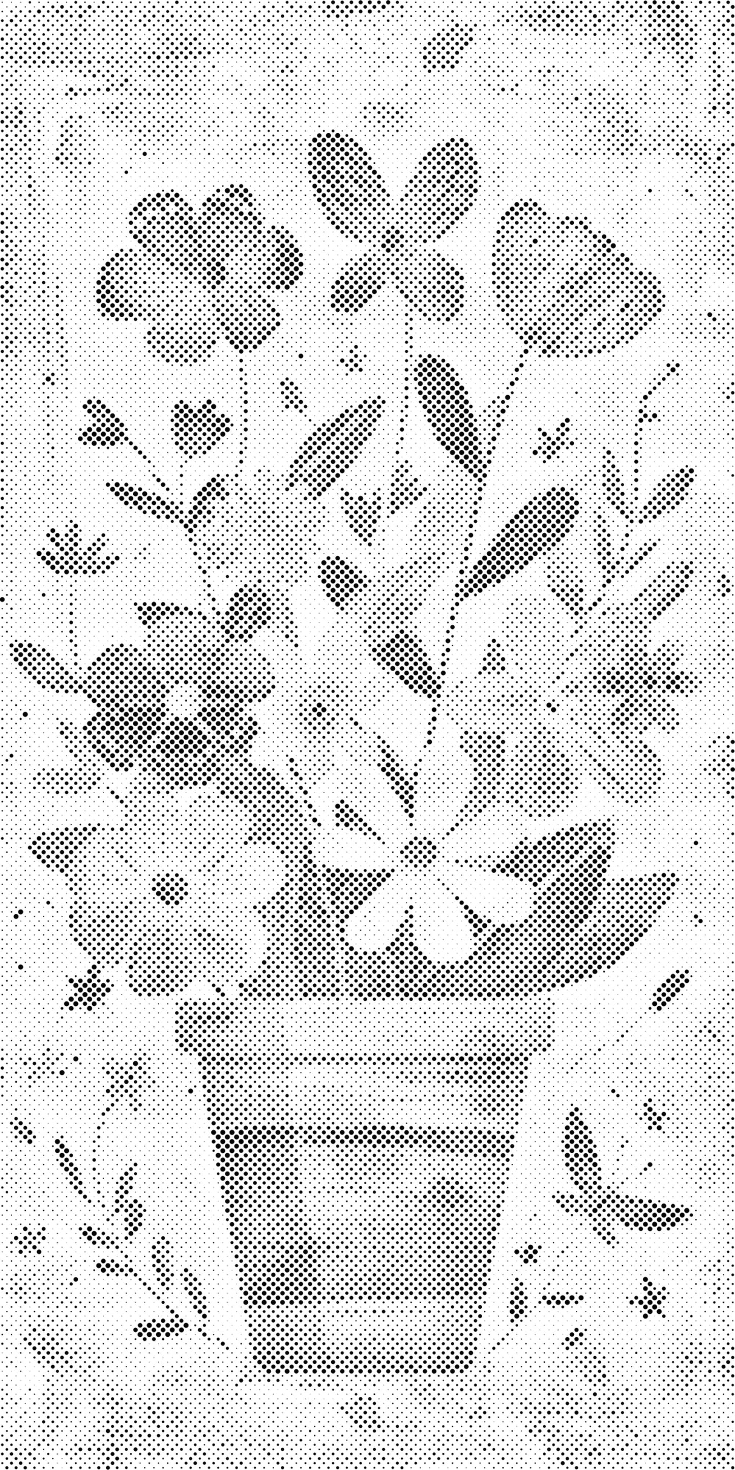 Mal-med-prikker -  Forårsblomster i en potte
