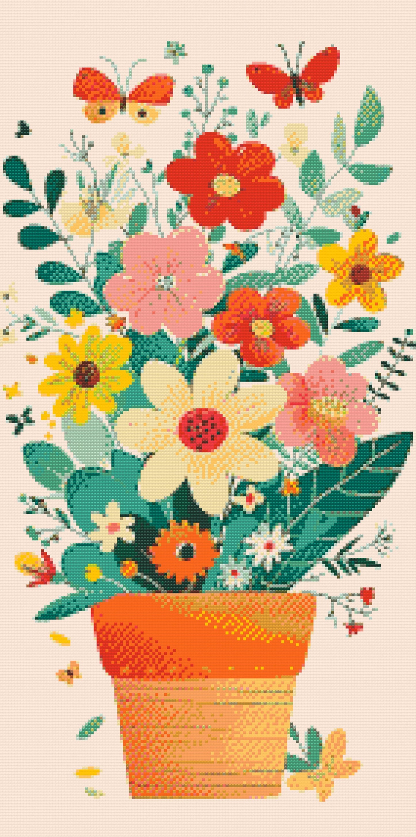 Diamond Painting - Forårsblomster i en potte 2