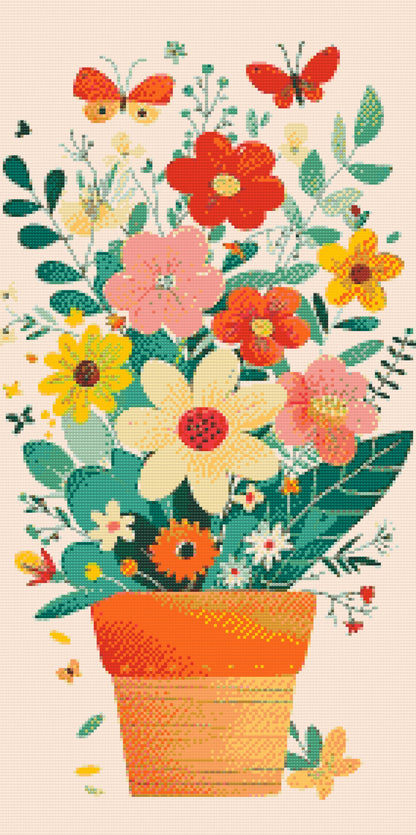 Diamond Painting - Forårsblomster i en potte 2