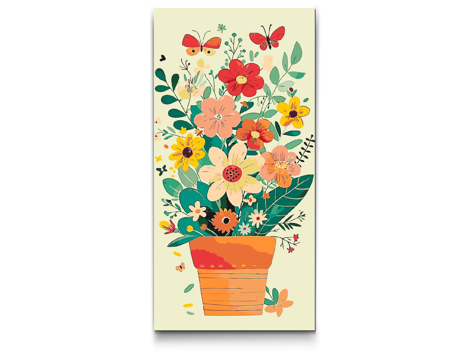 Paint by Numbers - Forårsblomster i en potte 2