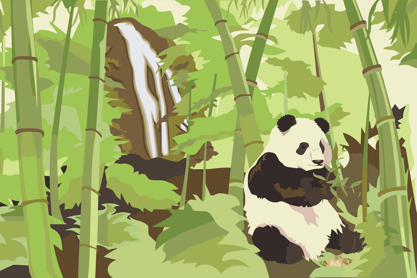 Paint by Numbers - Panda i regnskoven