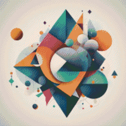 Diamond Painting - Blid symfoni af former og ekkoer 2