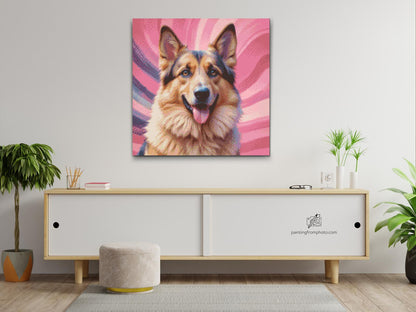 Diamond Painting - Schæferhund i nuancer af pink