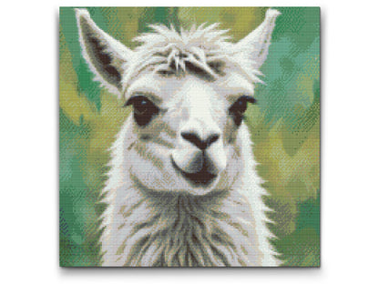 Diamond Painting - Llama i nuancer af dæmpet grønt
