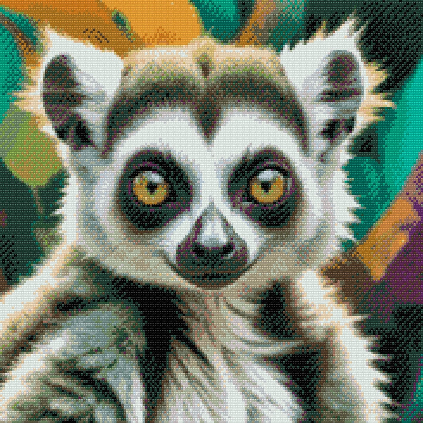 Diamond Painting - Lemur i nuancer af afdæmpet grøn
