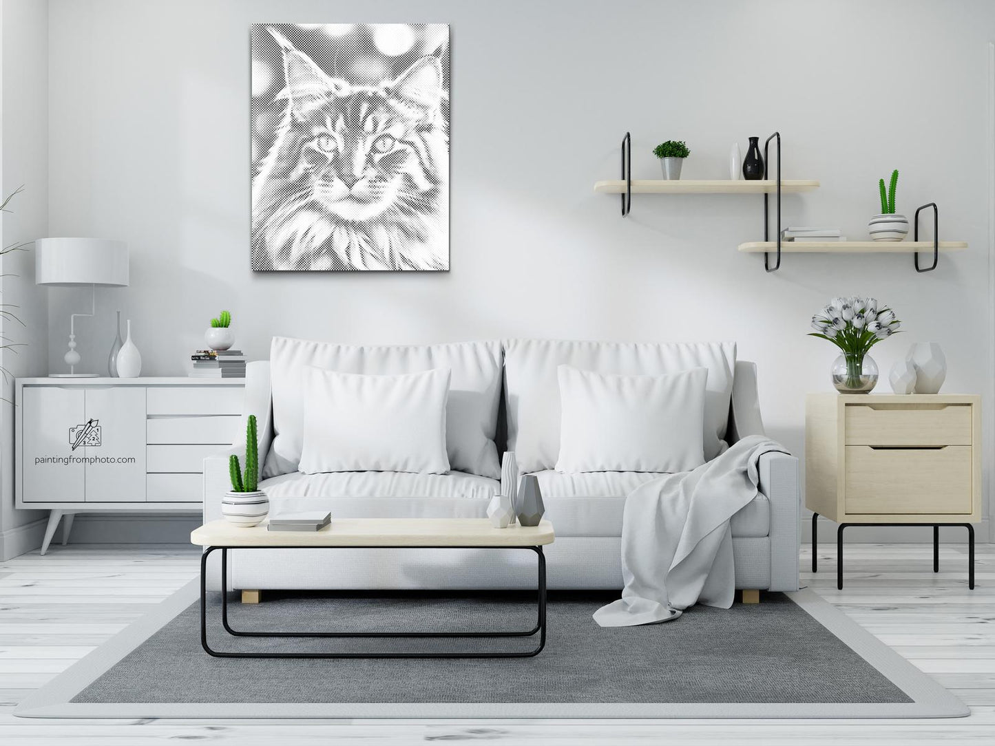 Mal-med-prikker -  Maine Coon-kat