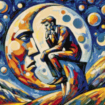 Diamond Painting - Mand på Månen