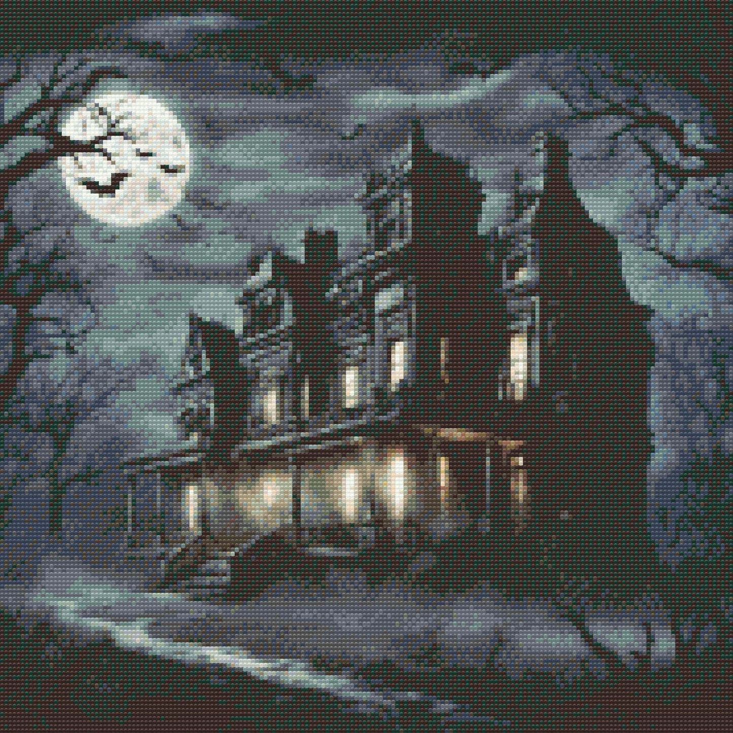 Diamond Painting - Midnats-Halloween-huset