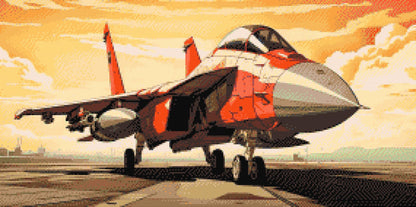 Diamond Painting - Rødt jagerfly