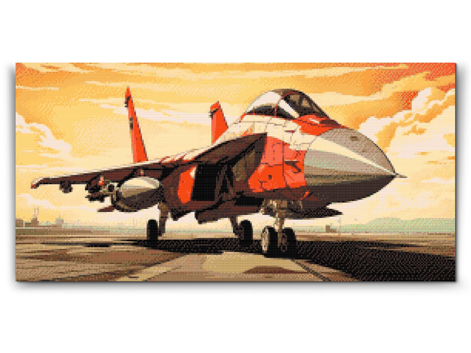 Diamond Painting - Rødt jagerfly
