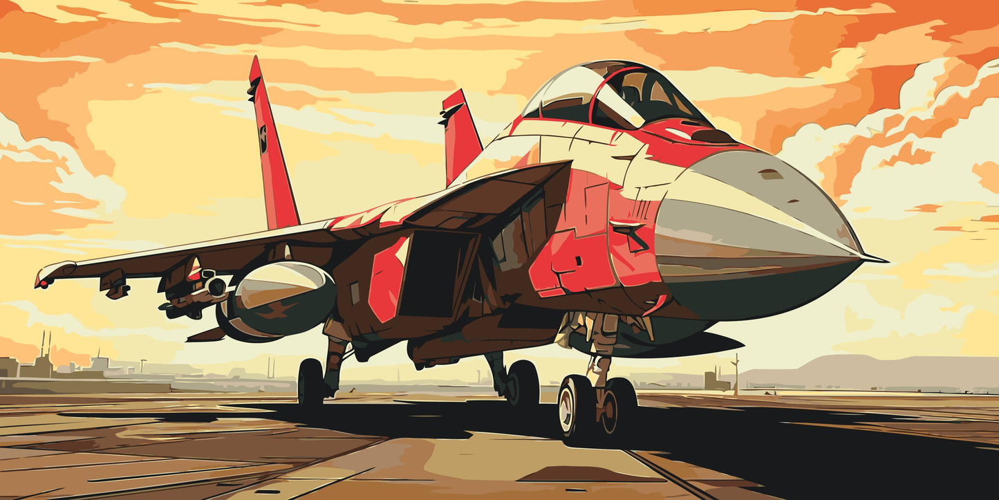 Paint by Numbers - Rødt jagerfly