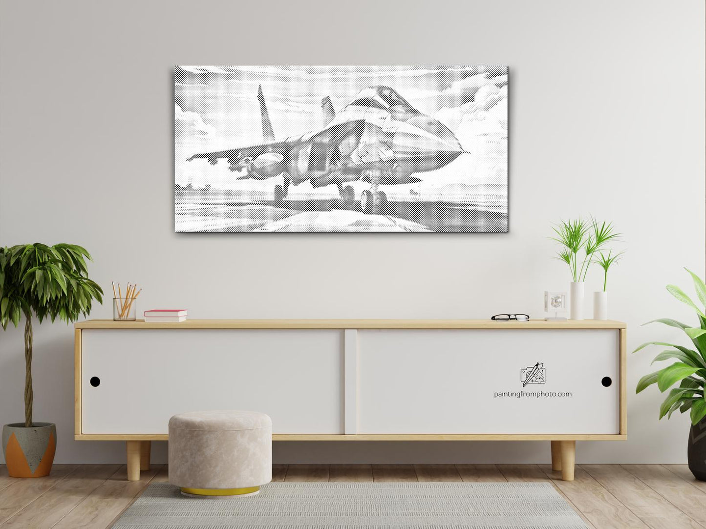Mal-med-prikker -  Rødt jagerfly