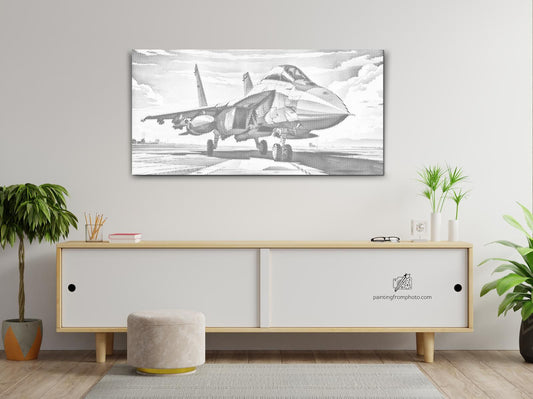 Mal-med-prikker -  Rødt jagerfly