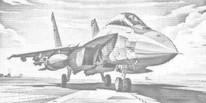 Mal-med-prikker -  Rødt jagerfly