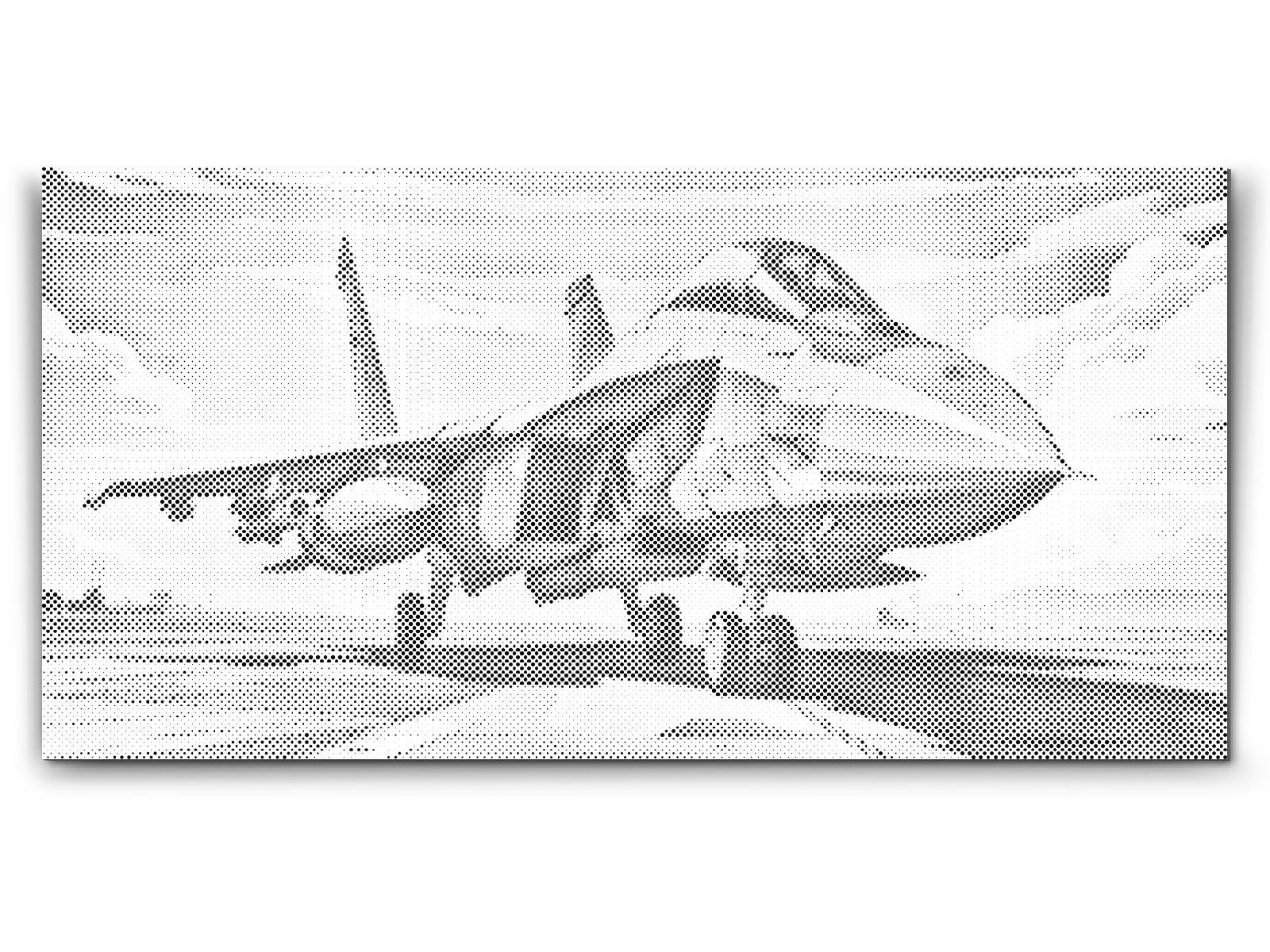 Mal-med-prikker -  Rødt jagerfly