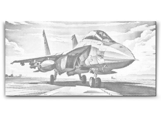 Mal-med-prikker -  Rødt jagerfly