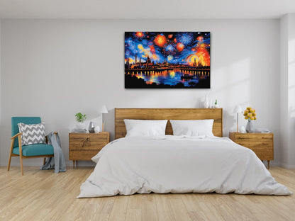 Diamond Painting - Fyrværkeri i byen