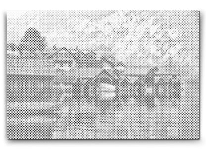 Mal-med-prikker -  Hallstatt, Østrig