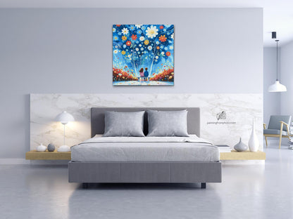 Diamond Painting - Forelskede par på bænken