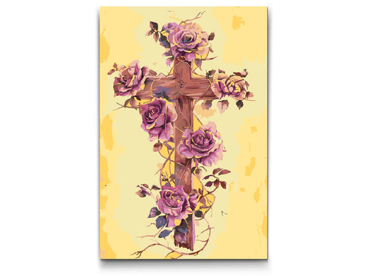 Paint by Numbers - Kors med blomster