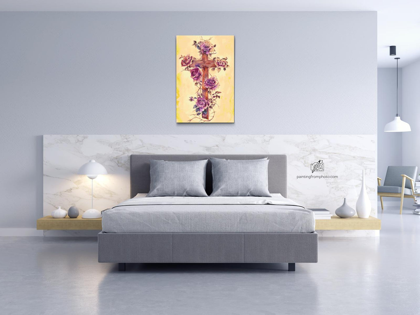 Diamond Painting - Kors med blomster