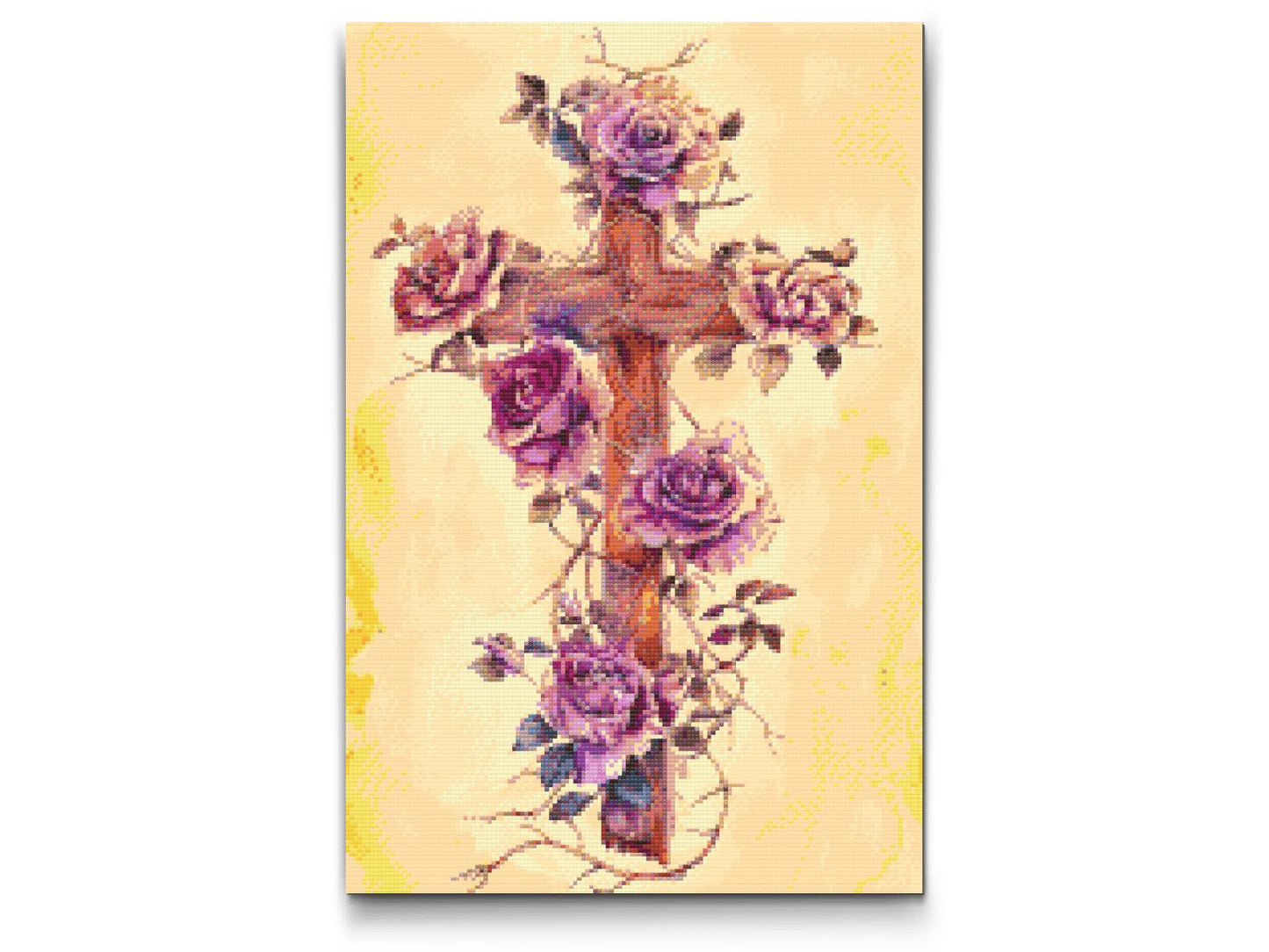 Diamond Painting - Kors med blomster