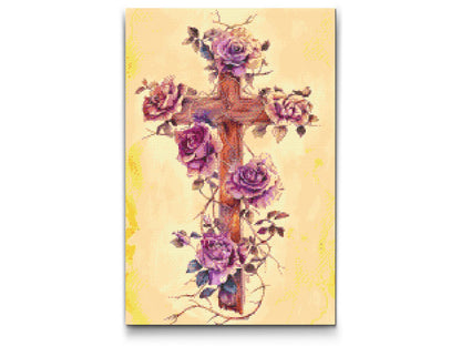 Diamond Painting - Kors med blomster