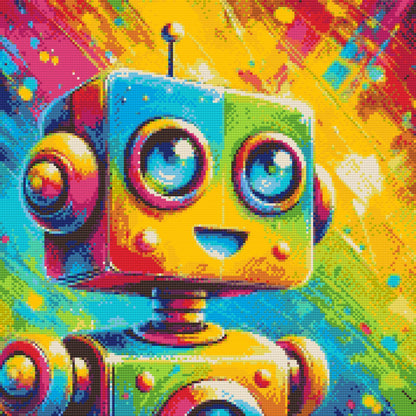 Diamond Painting - Sød robot i farver