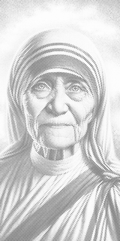 Mal-med-prikker -  Moder Teresa