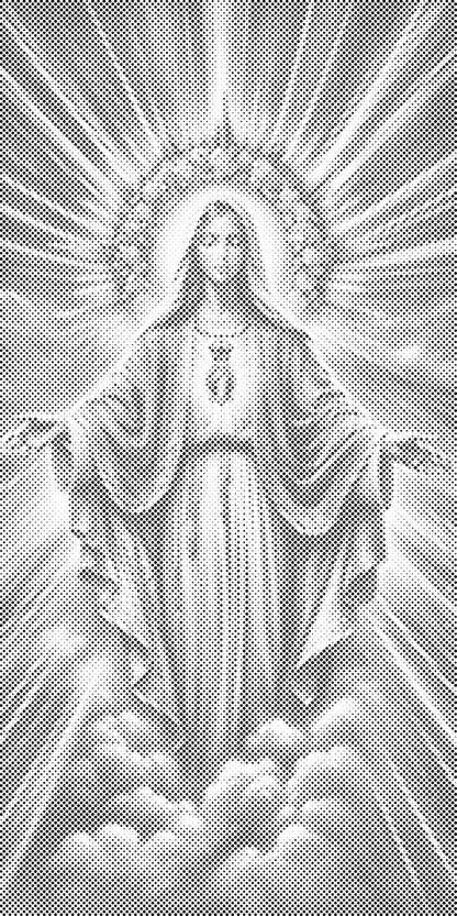 Mal-med-prikker -  Jomfru Maria