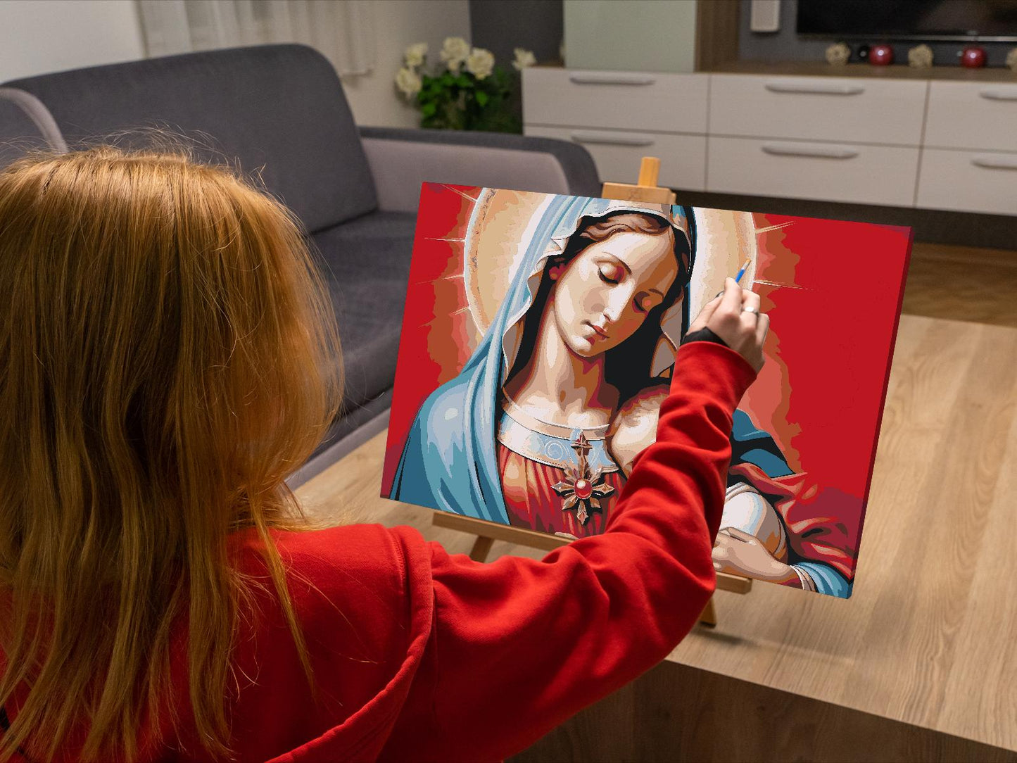 Paint by Numbers - Jomfru Maria med barnet