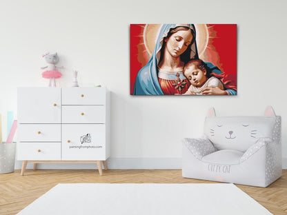 Paint by Numbers - Jomfru Maria med barnet