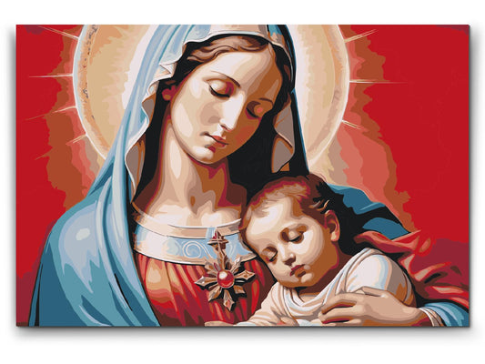 Paint by Numbers - Jomfru Maria med barnet