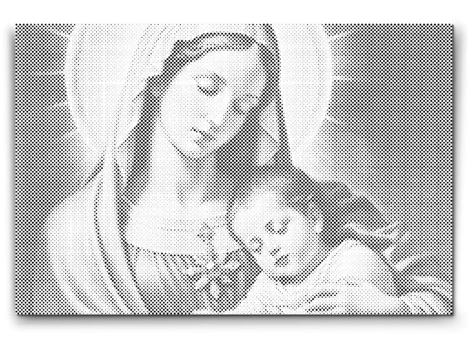 Mal-med-prikker -  Jomfru Maria med barnet