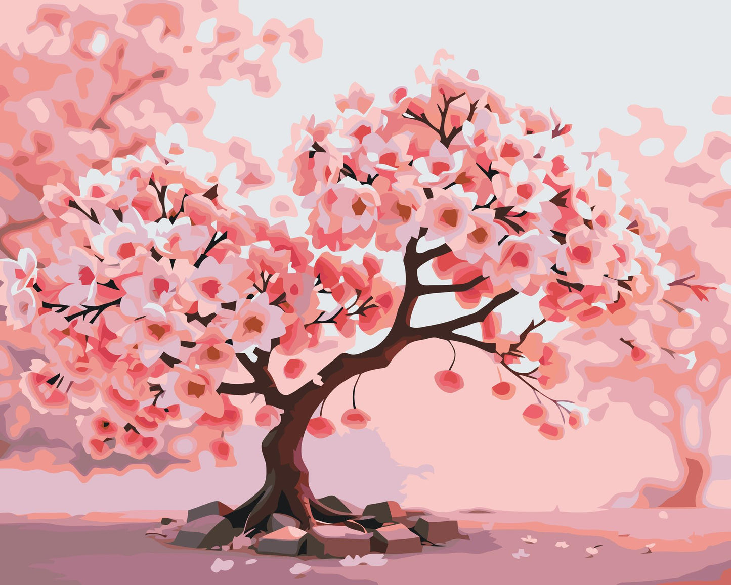 Paint by Numbers - Blomstrende sakura-bonsai