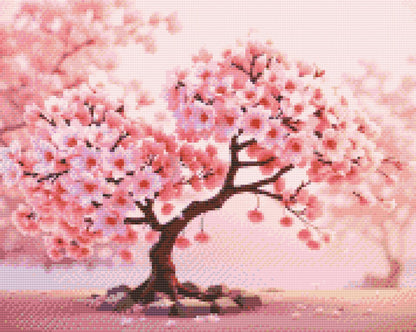 Diamond Painting - Blomstrende sakura-bonsai