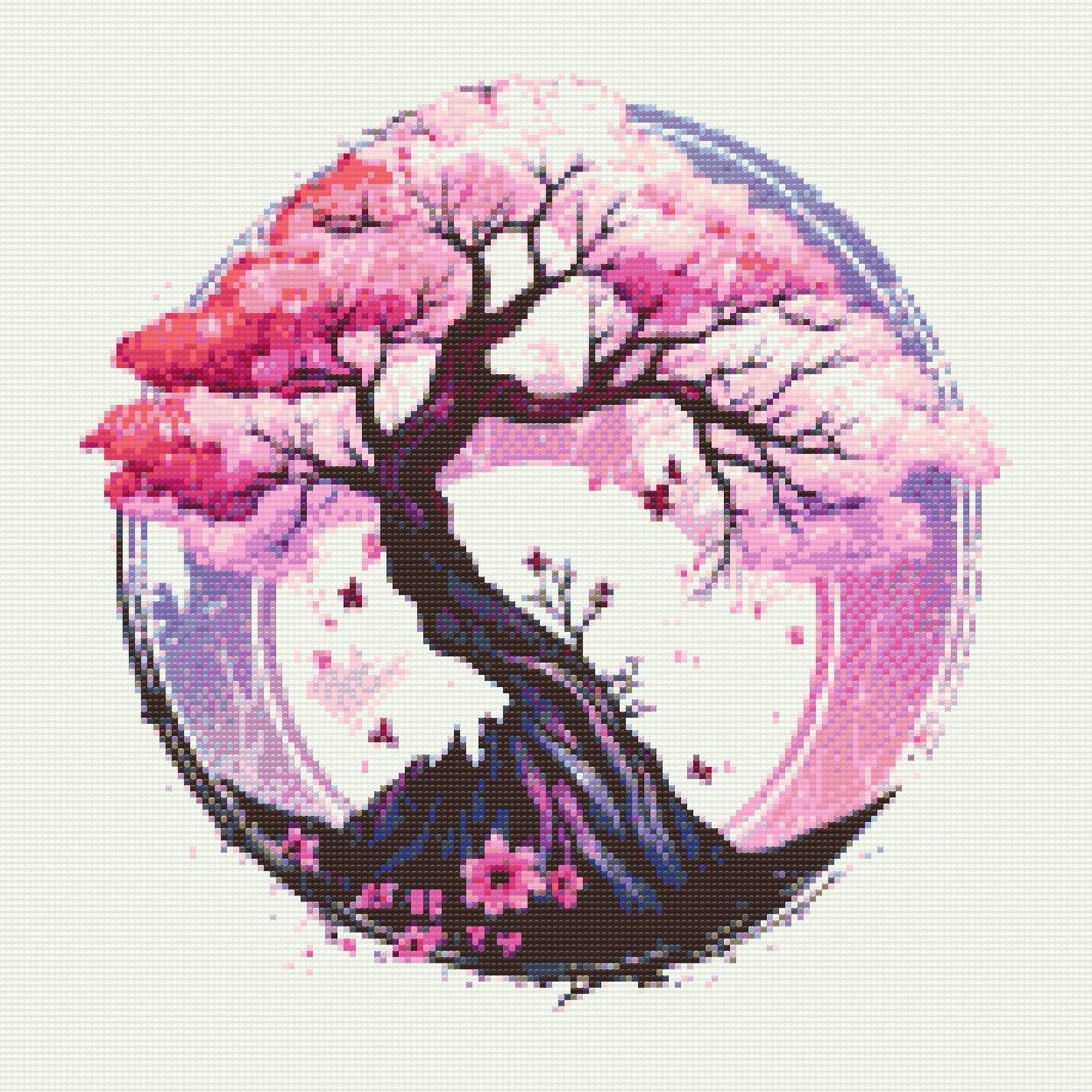 Diamond Painting - Farverige sakura-bonsai