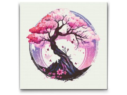 Diamond Painting - Farverige sakura-bonsai