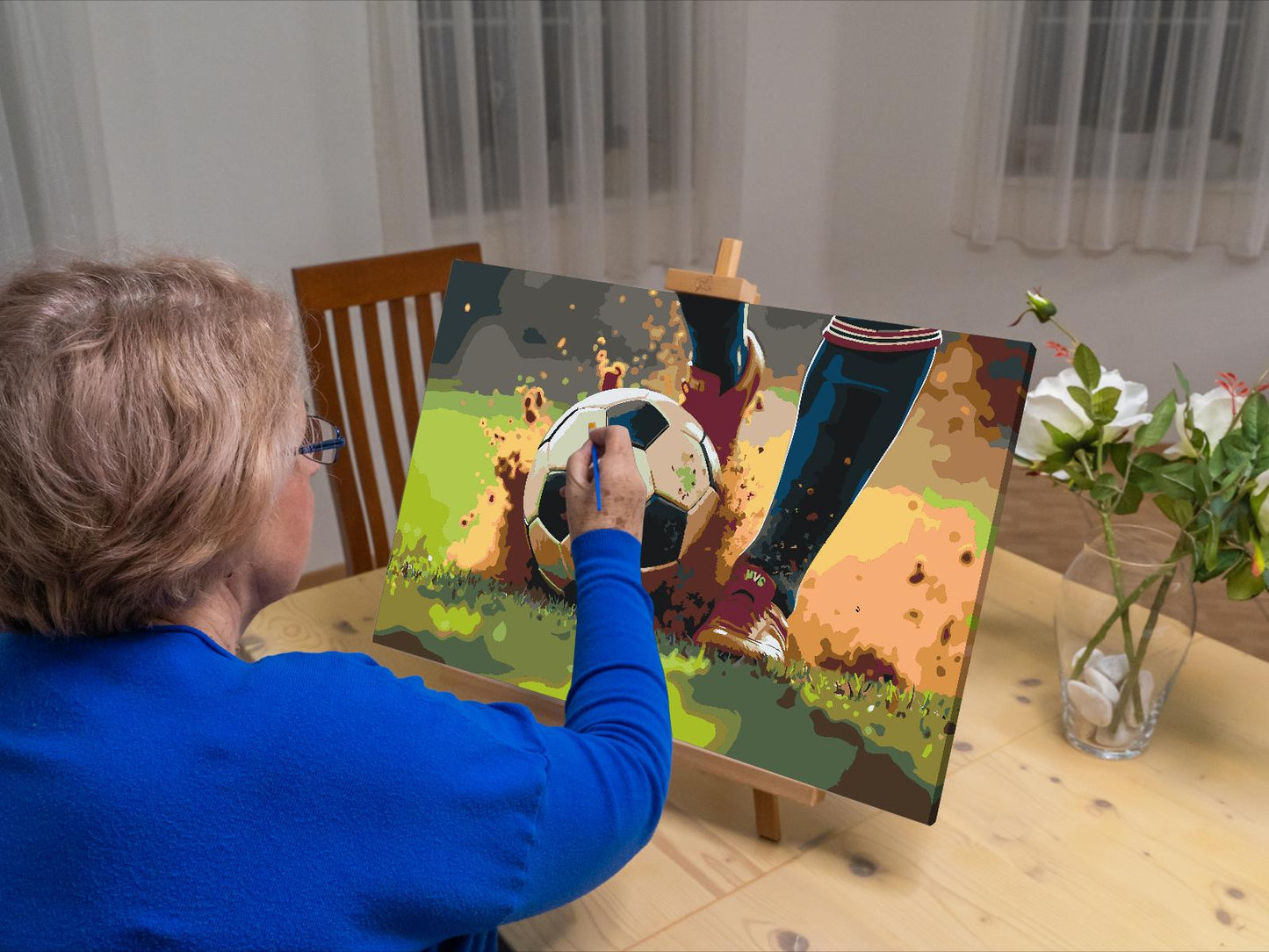 Paint by Numbers - Nærbillede af en fodboldbold
